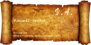 Vasadi Andor névjegykártya